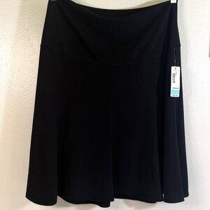 Maternity Skirt Flare Pleated Black Slinky Duo Maternity Women's Size Medium